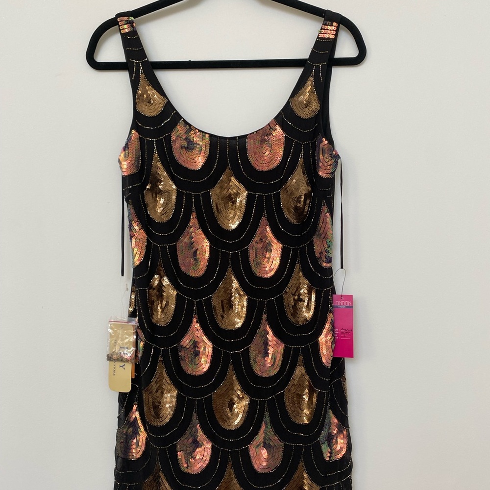 Sequin Mini Dress Black and Cooper.